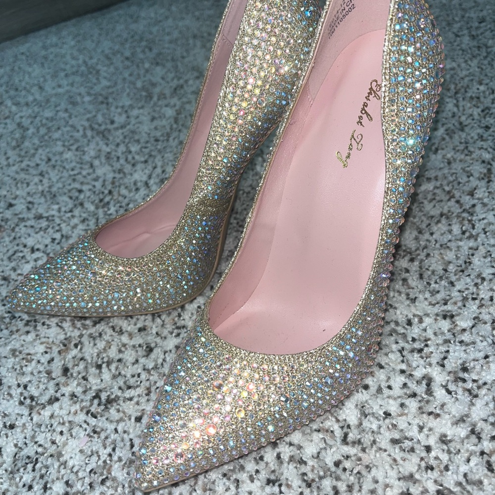 Gold Glitter Heels